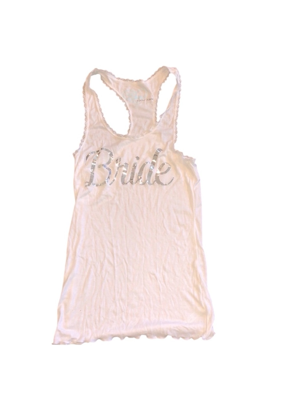 Betsy Johnson Bride white sequin tank top new with tags size medium